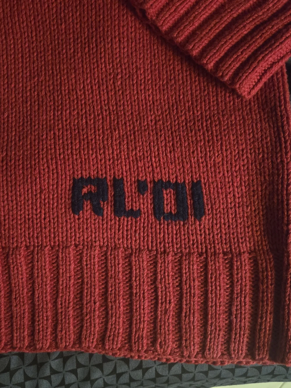 Polo by Ralph Lauren Red Polo Executive Bear Hand Knit Sweater. Like New.
